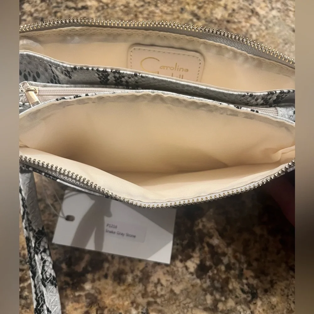 NWT Snakeskin Crossbody Wristlet Clutch